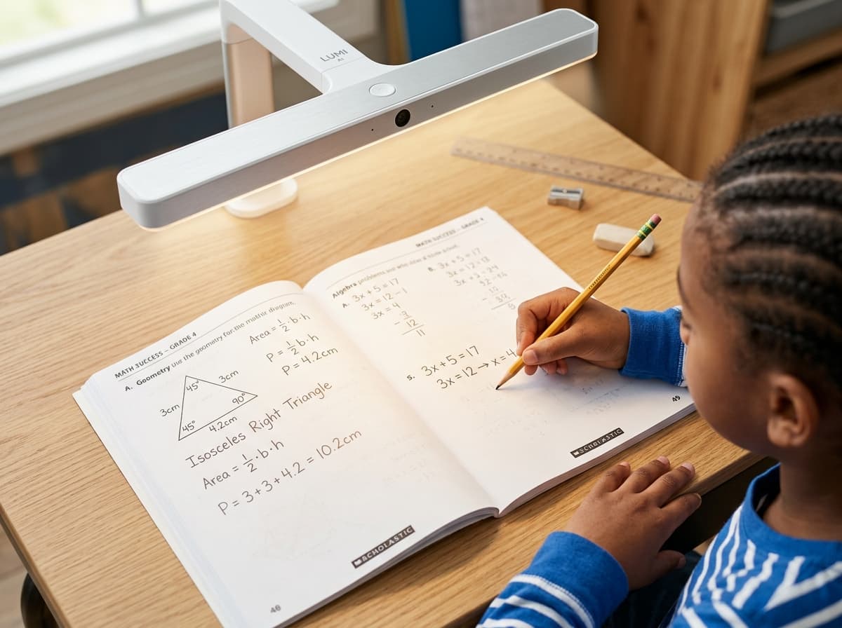 Mindnest vision sensor scanning notebook with math problem